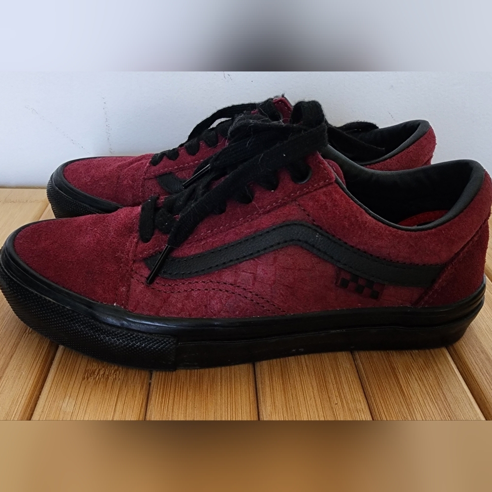 Vans Breana Geering Black And Red Suede, Mens Size 5